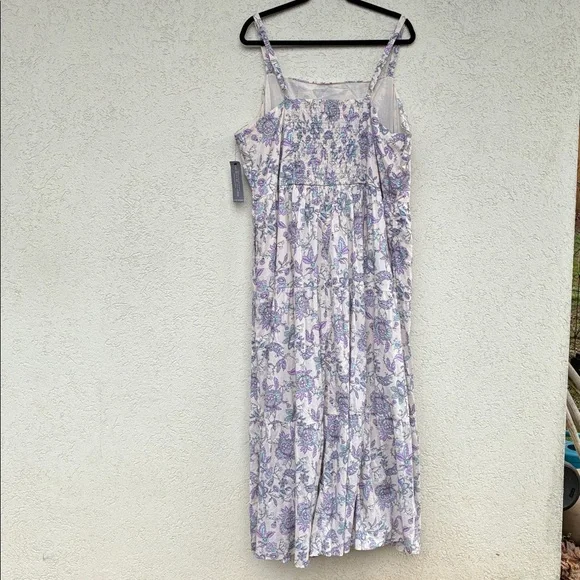 Lane Bryant Floral purple, blue and white tiered maxi dress with pockets - tags - Picture 11 of 12